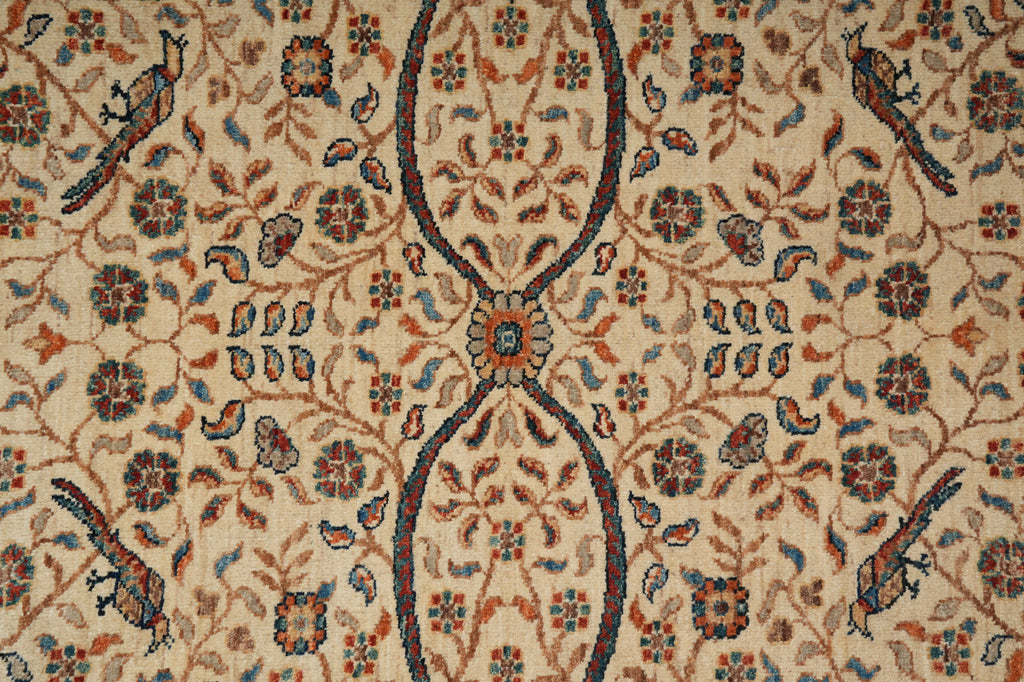 6 x 8.9 Quality Wool Super Kazak Love Peacock Rug #PIX-29396