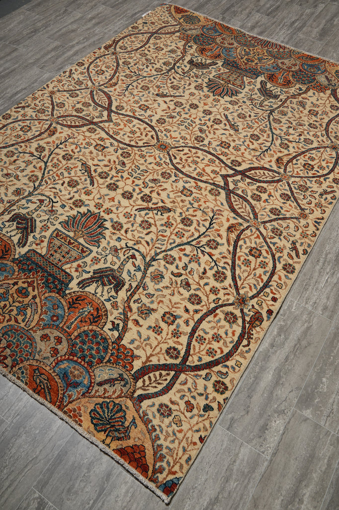 6 x 8.9 Quality Wool Super Kazak Love Peacock Rug #PIX-29396