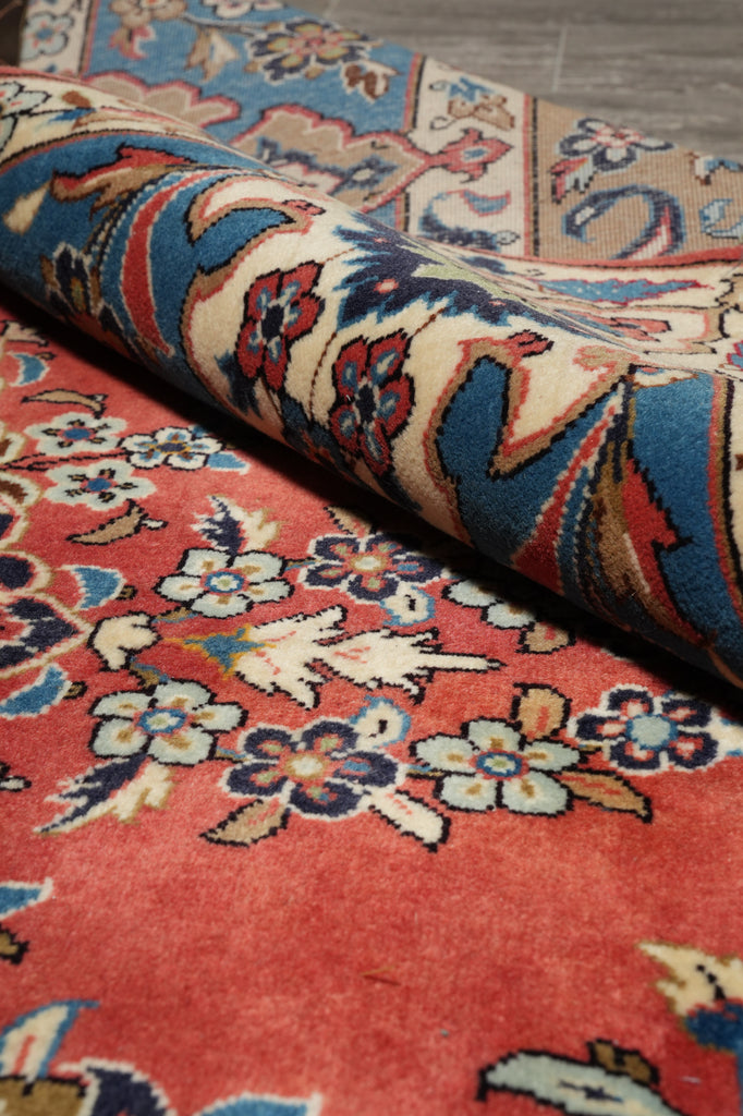 6.6 x 8.6 Pearl Orange Fine Quality Persian Kashan Rug LA-52463