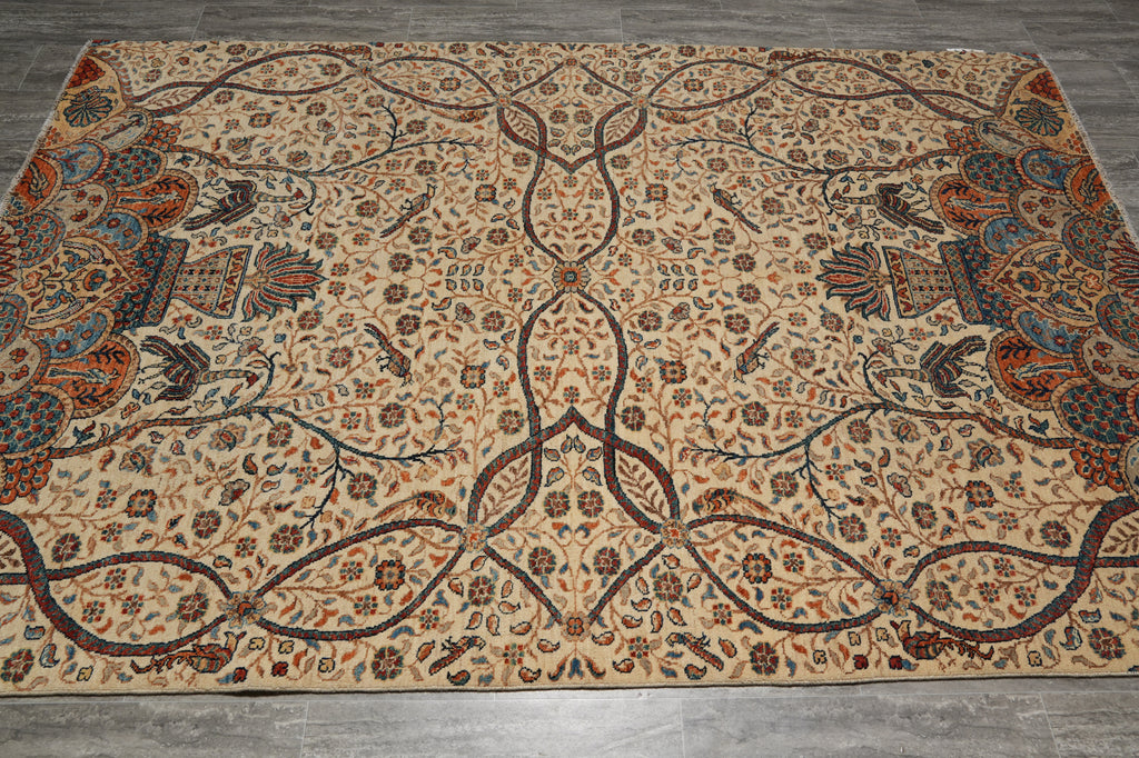 6 x 8.9 Quality Wool Super Kazak Love Peacock Rug #PIX-29396