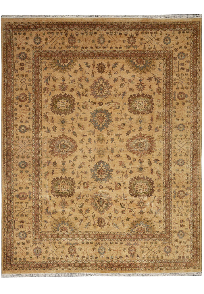 8 x 10 New Handmade Oushak Rug Gold