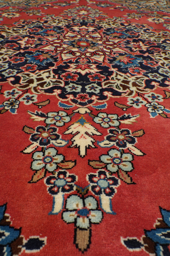 6.6 x 8.6 Pearl Orange Fine Quality Persian Kashan Rug LA-52463
