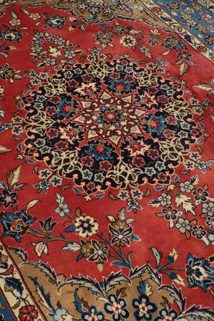 6.6 x 8.6 Pearl Orange Fine Quality Persian Kashan Rug LA-52463