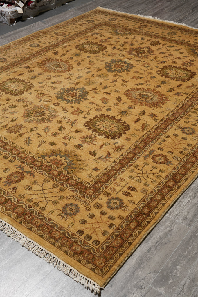 8 x 10 New Handmade Oushak Rug Gold #PIX-26280