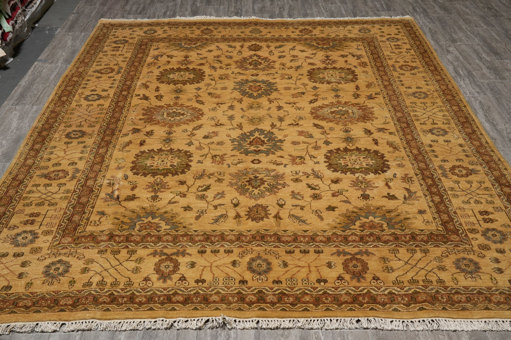 8 x 10 New Handmade Oushak Rug Gold #PIX-26280
