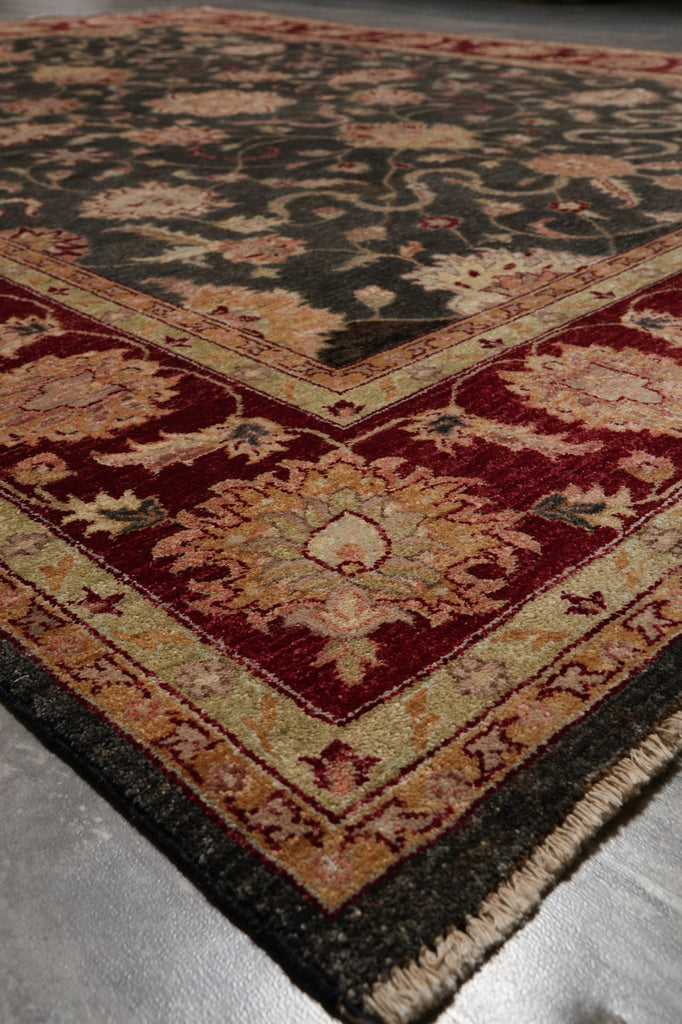 8 x 10 Green Handmade Jaipur Rug #PIX-8264