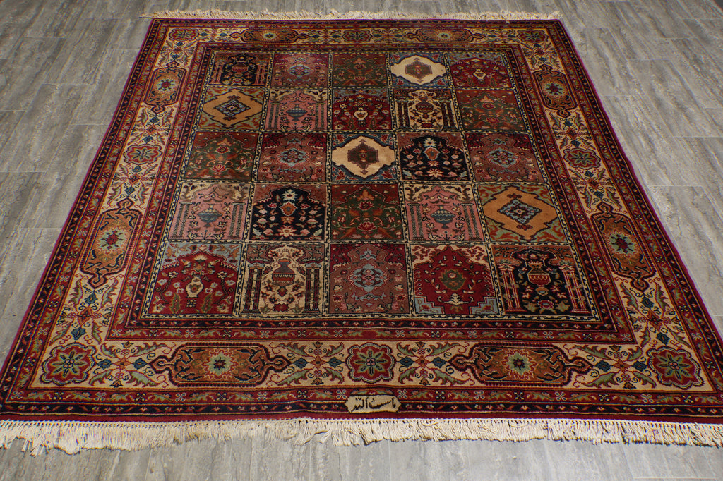 6.8 x 7.3 Square Garden Bakhtiar Rug Multi Colors #PIX-23601