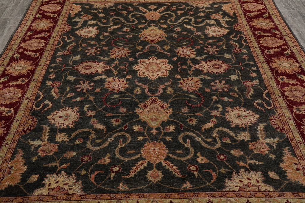 8 x 10 Green Handmade Jaipur Rug #PIX-8264