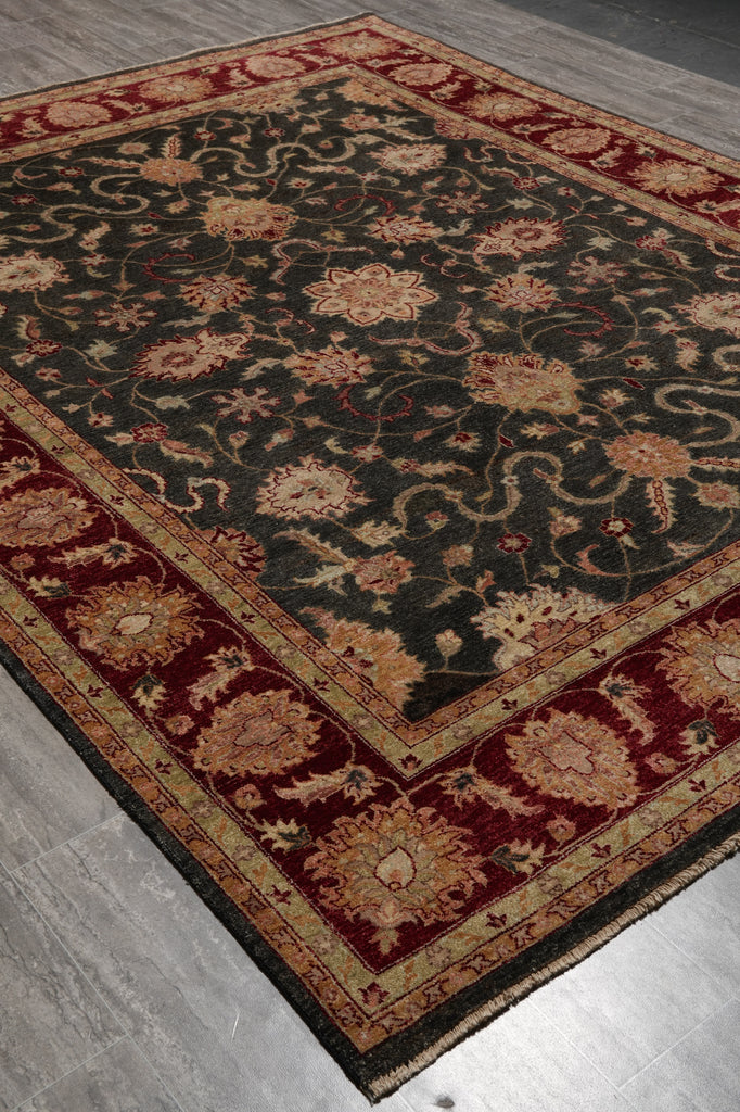 8 x 10 Green Handmade Jaipur Rug #PIX-8264