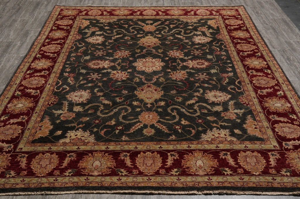 8 x 10 Green Handmade Jaipur Rug #PIX-8264