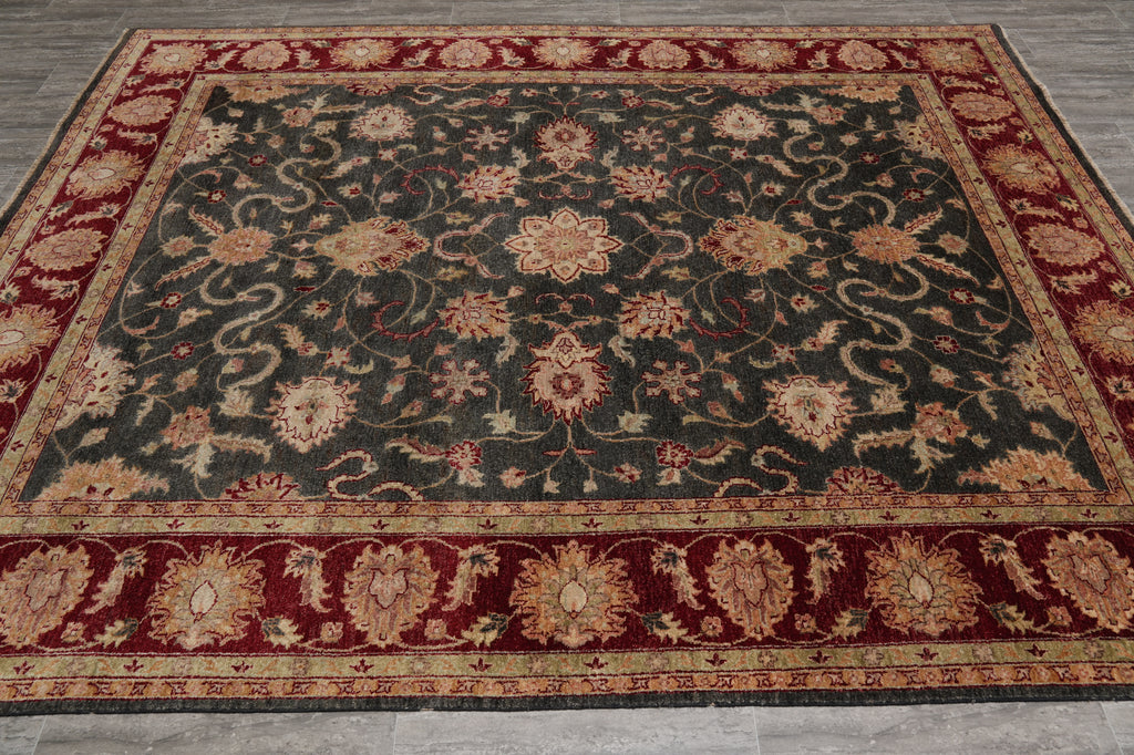 8 x 10 Green Handmade Jaipur Rug #PIX-8264