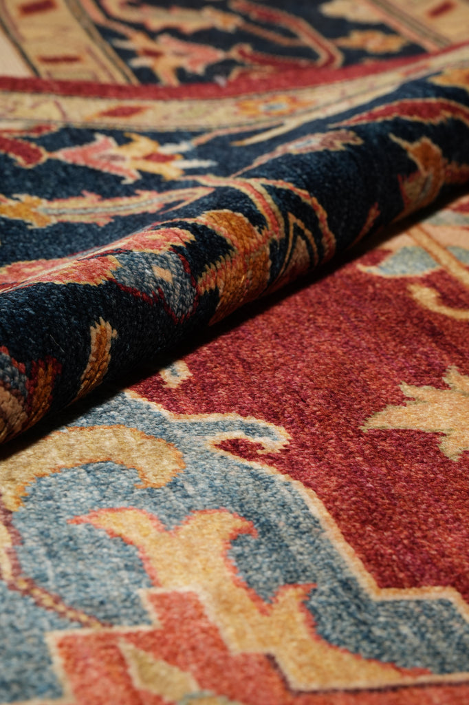 9.7 x 14 Rust Silky Wool Peshawar Rug 17372