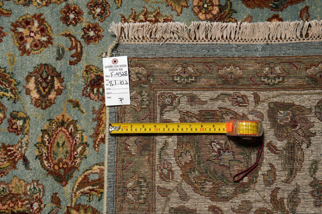 8 x 10 Light Blue Handmade Jaipur Rug #F-4528