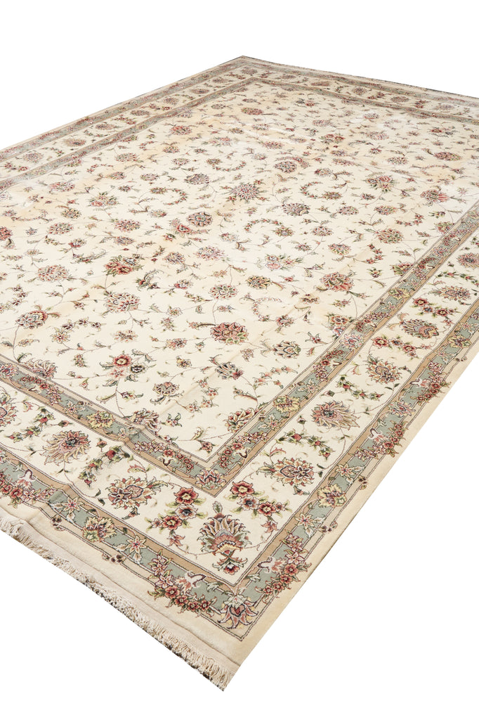 10 x 14  High Quality Wool And SIlk Handmade Rug Light Colors #F-4364