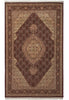 Load image into Gallery viewer, A traditional oriental area rug with a complex geometric and floral pattern in shades of dark brown, beige, and rust red, shown flat against a white background.