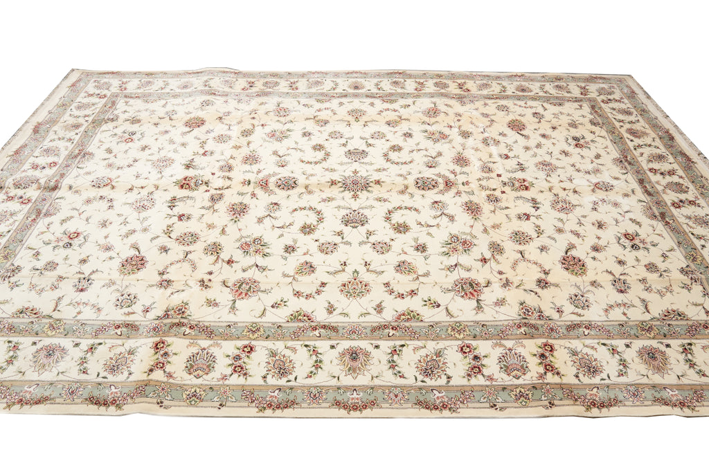 10 x 14  High Quality Wool And SIlk Handmade Rug Light Colors #F-4364