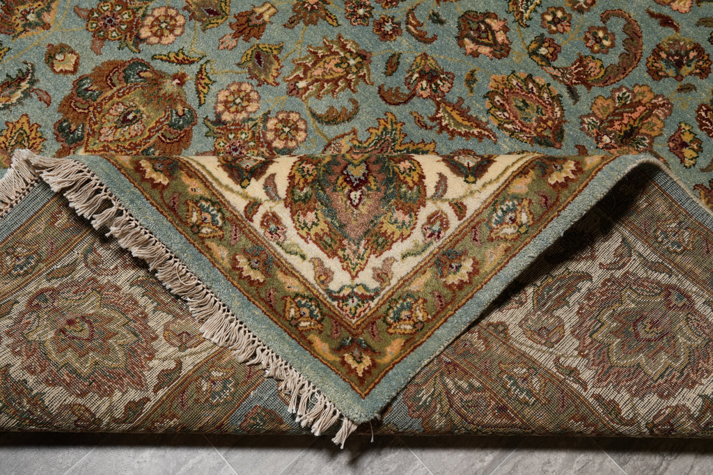 8 x 10 Light Blue Handmade Jaipur Rug #F-4528
