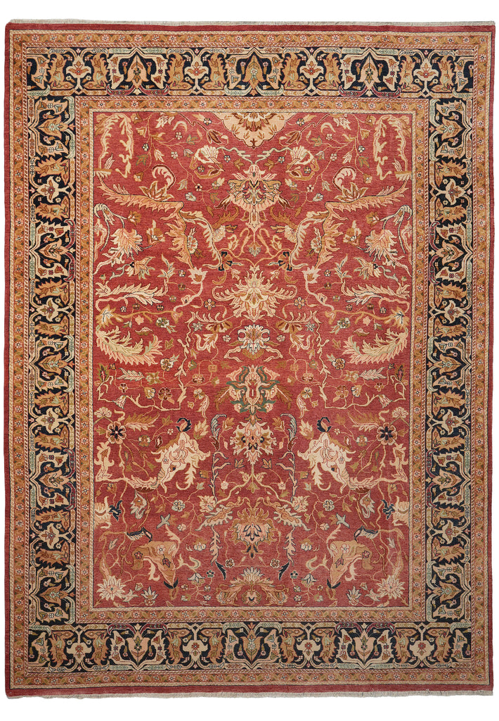 10 x 13.6 Rust Orange Vegetable Dye Rug Pix-4498