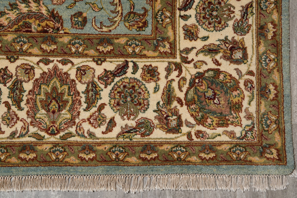 8 x 10 Light Blue Handmade Jaipur Rug #F-4528