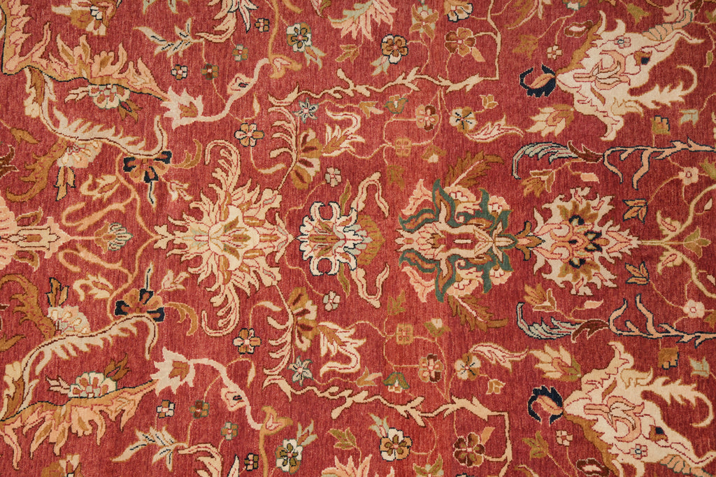 10 x 13.6 Rust Orange Vegetable Dye Rug Pix-4498