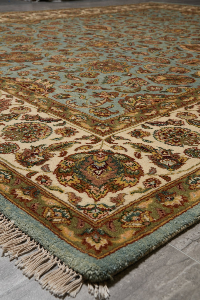 8 x 10 Light Blue Handmade Jaipur Rug #F-4528