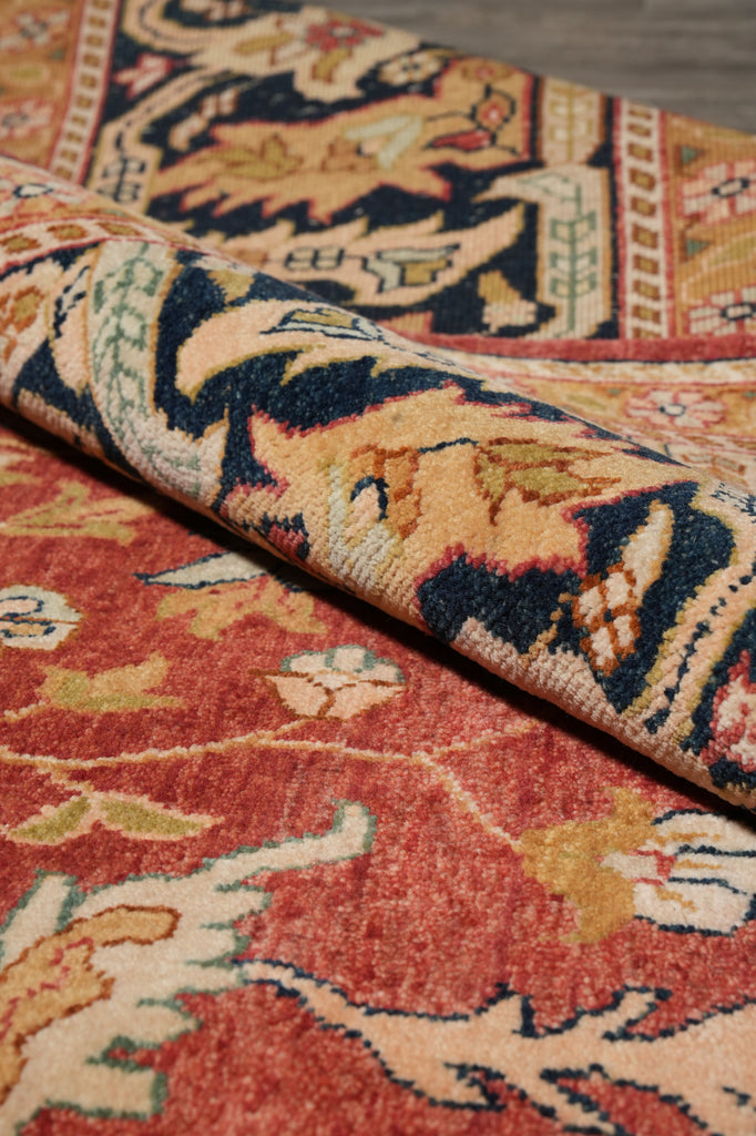 10 x 13.6 Rust Orange Vegetable Dye Rug Pix-4498