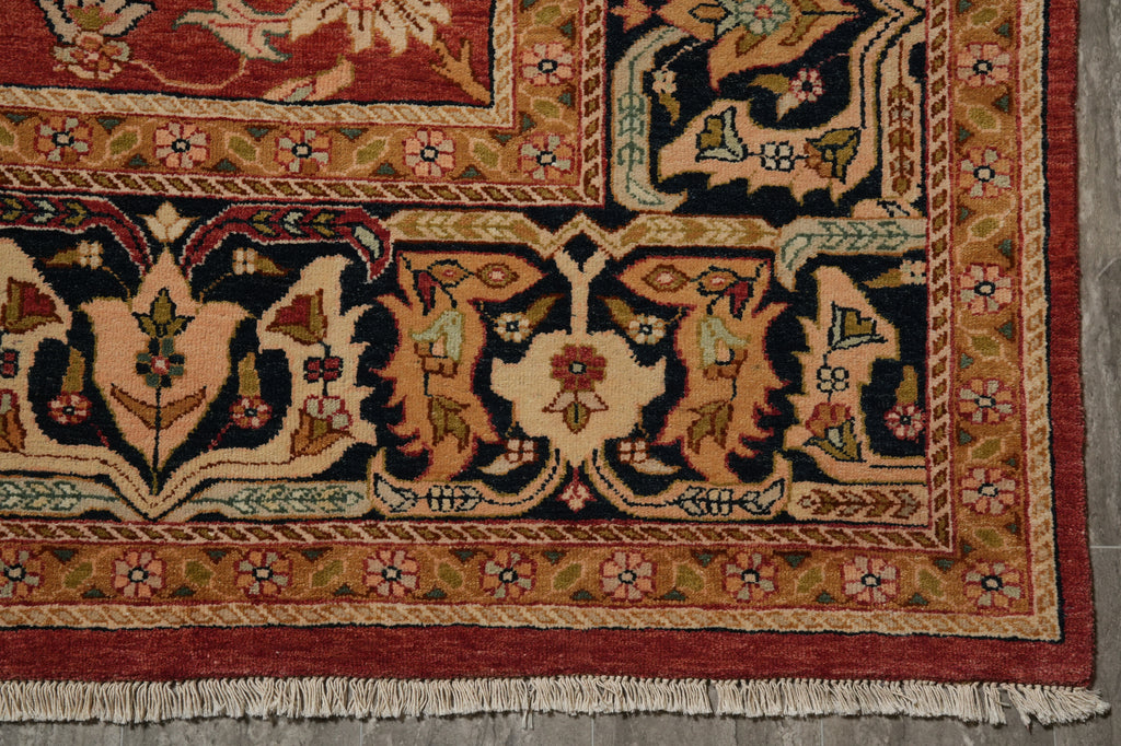 10 x 13.6 Rust Orange Vegetable Dye Rug Pix-4498