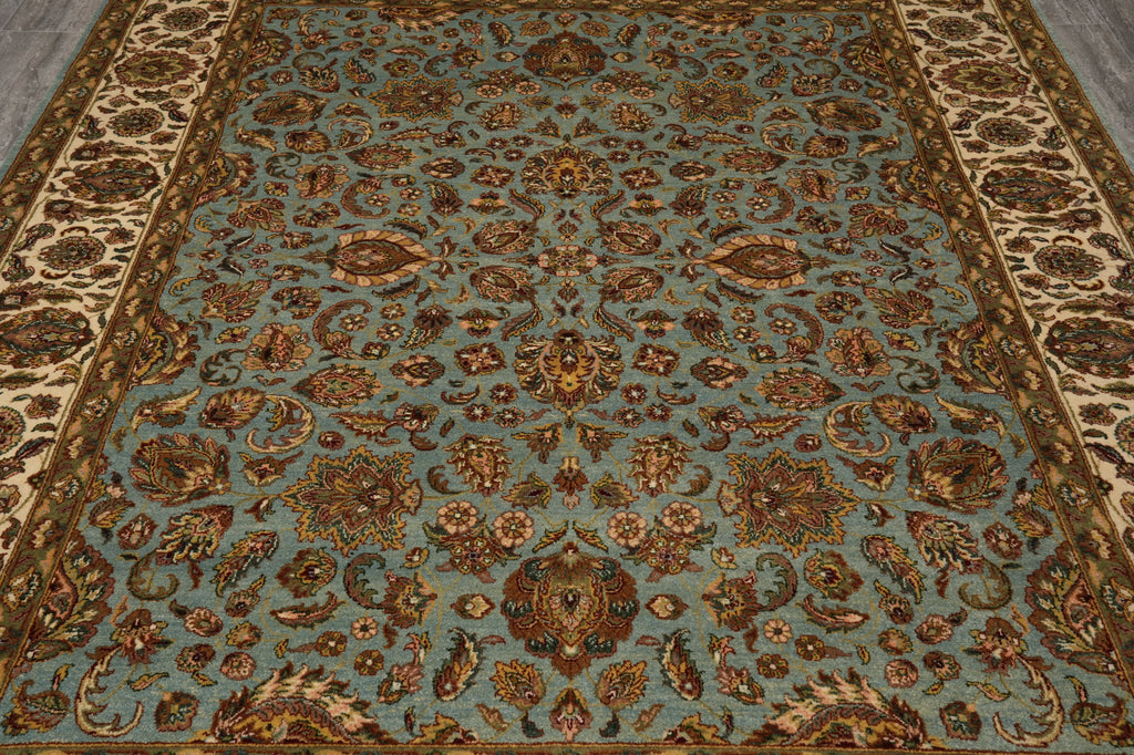 8 x 10 Light Blue Handmade Jaipur Rug #F-4528