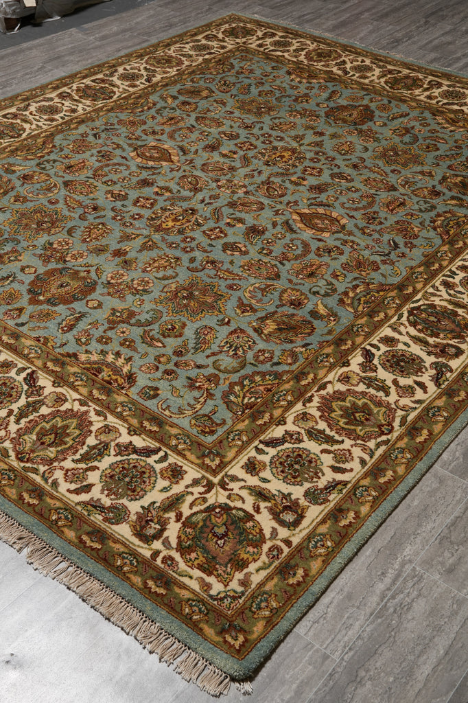 8 x 10 Light Blue Handmade Jaipur Rug #F-4528