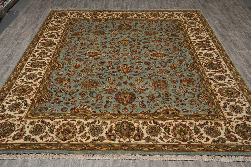8 x 10 Light Blue Handmade Jaipur Rug #F-4528