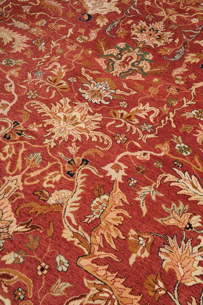 10 x 13.6 Rust Orange Vegetable Dye Rug Pix-4498