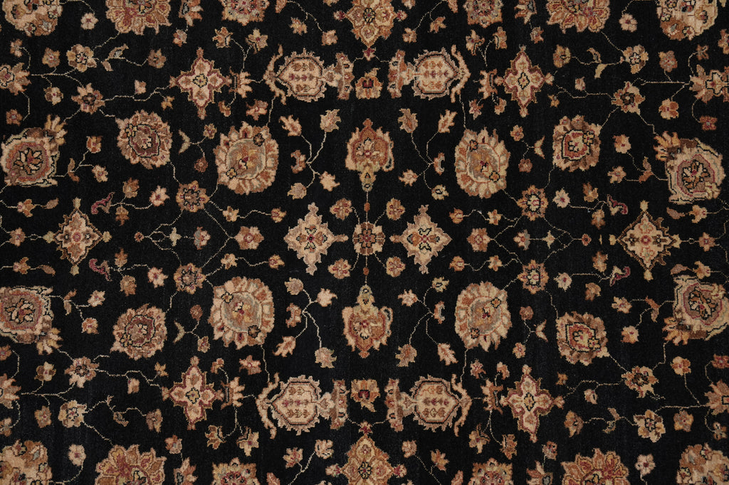 8 x 9.8 High Quality Area Rug Wool and Silk Sino Tabriz Black #F-4529