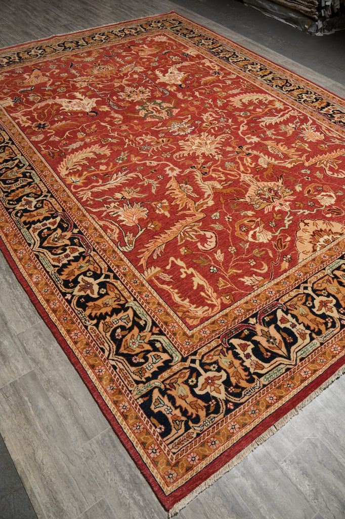 10 x 13.6 Rust Orange Vegetable Dye Rug Pix-4498