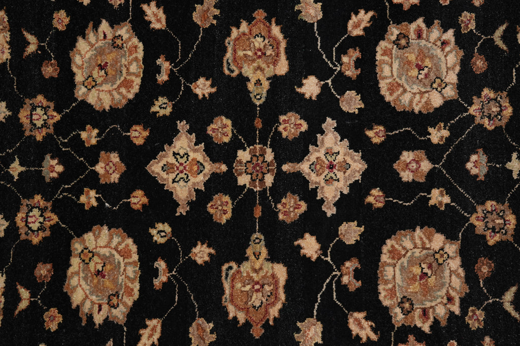 8 x 9.8 High Quality Area Rug Wool and Silk Sino Tabriz Black #F-4529