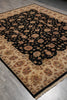 Load image into Gallery viewer, 8 x 9.8 High Quality Area Rug Wool and Silk Sino Tabriz Black #F-4529