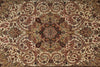 Load image into Gallery viewer, An ornate traditional oriental-style rug with a detailed floral and scroll pattern in beige, brown, rust red, and muted green tones.