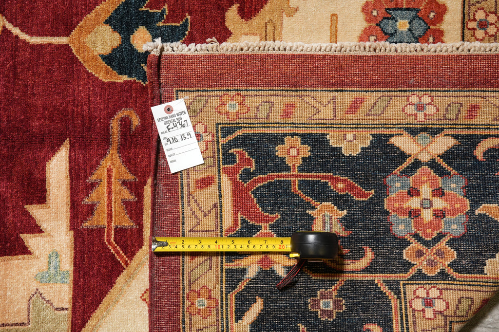 10 x 13.9 New Serapi Chobi Peshawar Handmade Ghazni Wool Carpet #F-4367