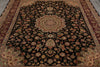 Load image into Gallery viewer, 7.8 x 10 High Quality Wool and Silk Sino Tabriz Fancy Rug Black Burgundy #F-4530