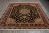 Load image into Gallery viewer, 7.8 x 10 High Quality Wool and Silk Sino Tabriz Fancy Rug Black Burgundy #F-4530