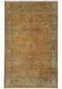 Load image into Gallery viewer, A rectangular traditional area rug with an ornate floral and botanical pattern, featuring a warm beige center, muted sage green borders, and cream fringe on the top and bottom.