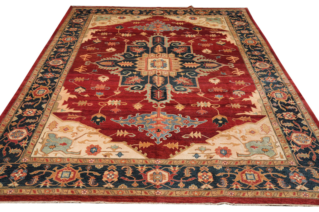 10 x 13.9 New Serapi Chobi Peshawar Handmade Ghazni Wool Carpet #F-4367