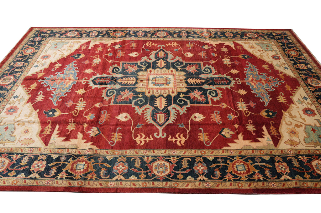10 x 13.9 New Serapi Chobi Peshawar Handmade Ghazni Wool Carpet #F-4367