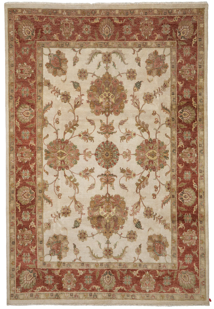 9.5 x 13.3 New Quality Handmade Agra Rug Veggie Dyed Natural Wool #B-71802