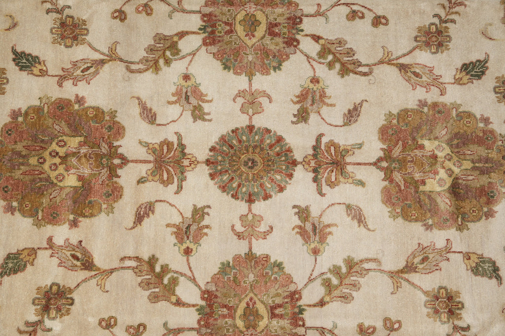 9.5 x 13.3 New Quality Handmade Agra Rug Veggie Dyed Natural Wool #B-71802