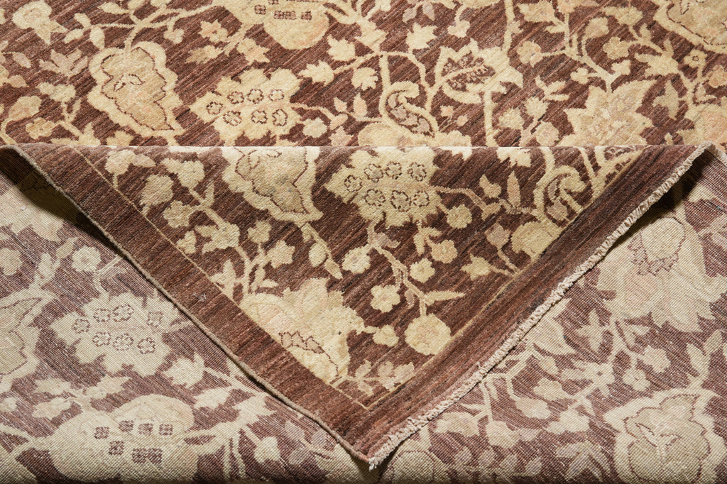 10 x 14 Brown Beige New Handmade Chobi Peshawar Zigler Carpet Modern Transitional #PIX-13403