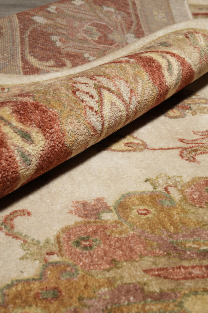 9.5 x 13.3 New Quality Handmade Agra Rug Veggie Dyed Natural Wool #B-71802