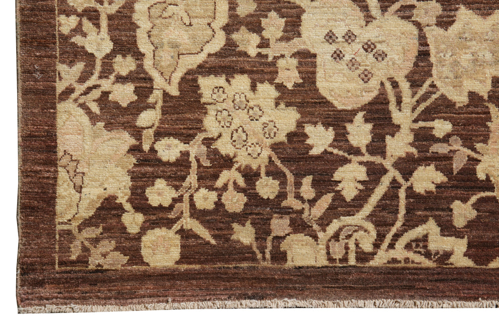 10 x 14 Brown Beige New Handmade Chobi Peshawar Zigler Carpet Modern Transitional #PIX-13403
