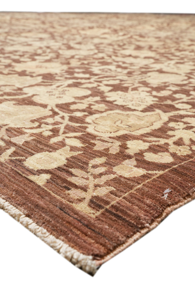 10 x 14 Brown Beige New Handmade Chobi Peshawar Zigler Carpet Modern Transitional #PIX-13403