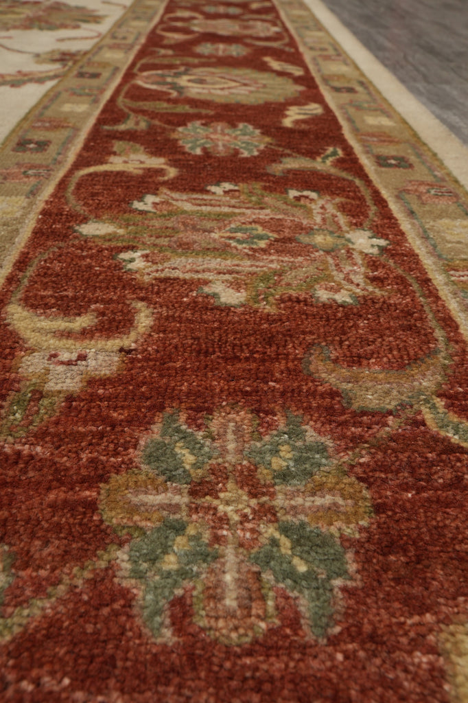9.5 x 13.3 New Quality Handmade Agra Rug Veggie Dyed Natural Wool #B-71802