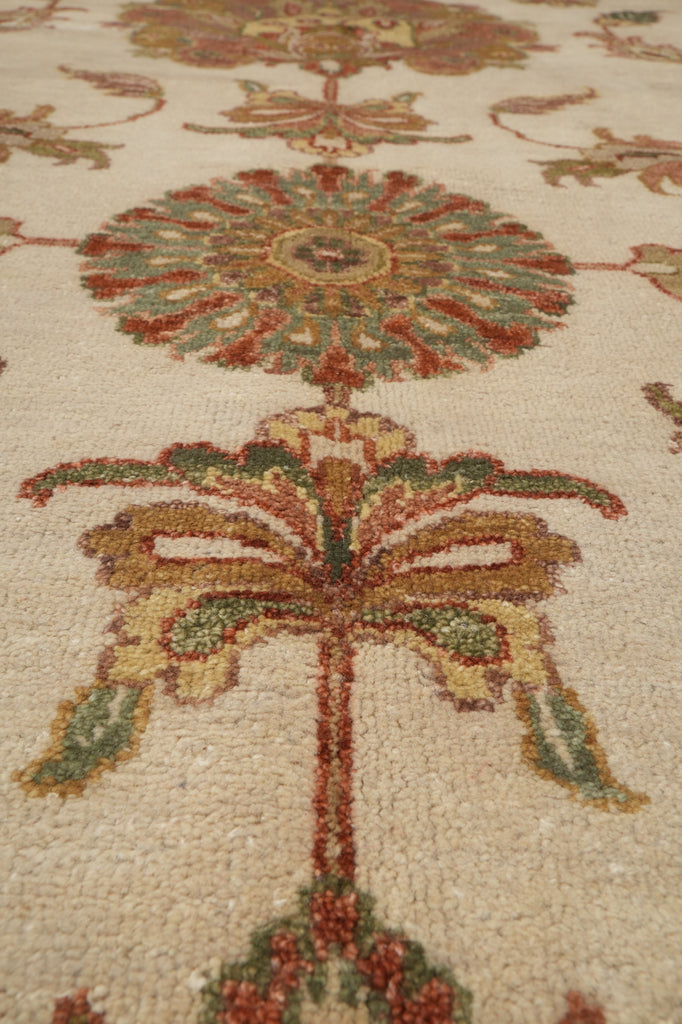 9.5 x 13.3 New Quality Handmade Agra Rug Veggie Dyed Natural Wool #B-71802